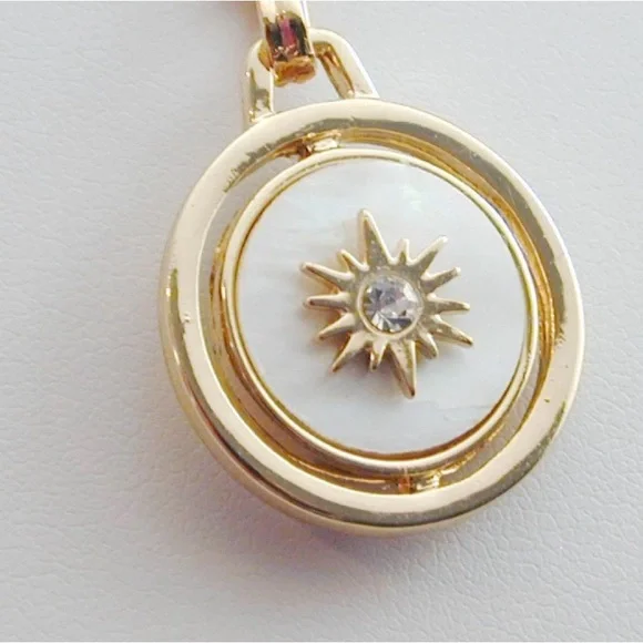 Mignonne Gavigan Gold Necklace with Abalone Pendant GWP new w tags - Picture 3 of 6